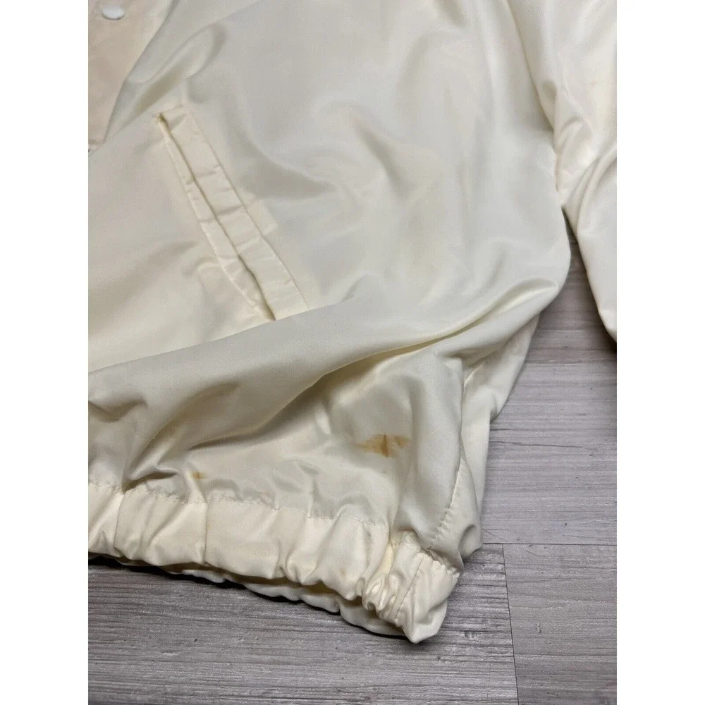 Vintage Windbreaker Coach Jacket XL Lined Baggy White Boxy Cropped Oversized 60s